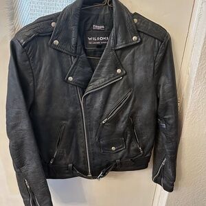 Leather motorcycle jacket